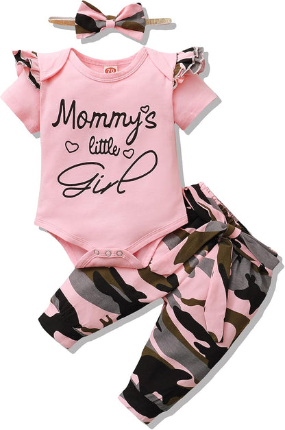 Baby Girl Clothes Toddler Girl Floral Ruffle Sleeve Shirt Pant Sets 3 Pieces Fall Winter Clothing for Girl Gifts 0-4T