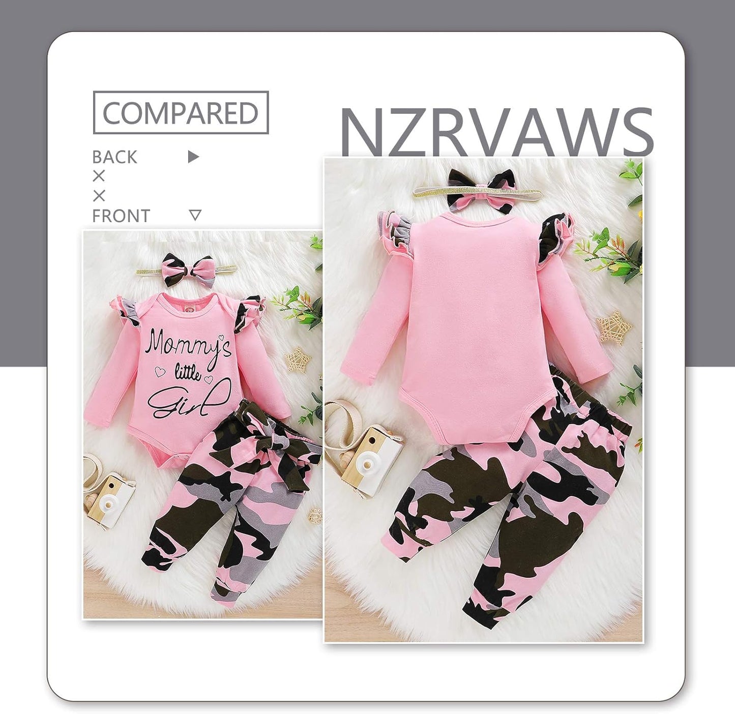 Baby Girl Clothes Toddler Girl Floral Ruffle Sleeve Shirt Pant Sets 3 Pieces Fall Winter Clothing for Girl Gifts 0-4T