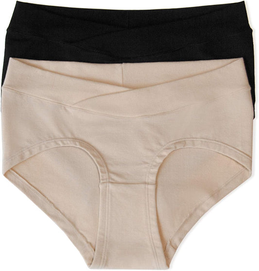 Maternity and Postpartum Hipster Underwear for Women - 2 Pack