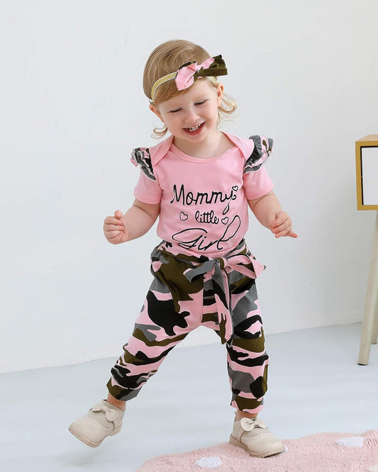 Baby Girl Clothes Toddler Girl Floral Ruffle Sleeve Shirt Pant Sets 3 Pieces Fall Winter Clothing for Girl Gifts 0-4T