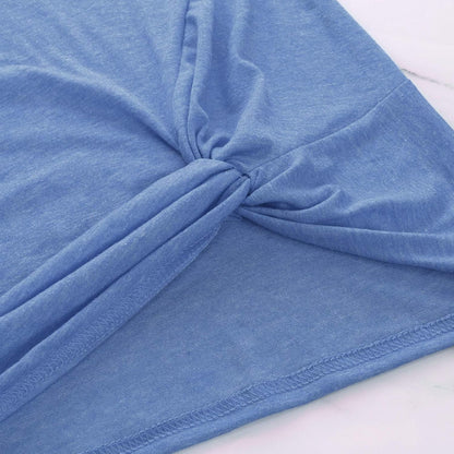 Girls Casual Solid Color Tops,Kids Girls Casual Tunic Tops Knot Front Button Short Sleeve Blouse T-Shirt Tee R28