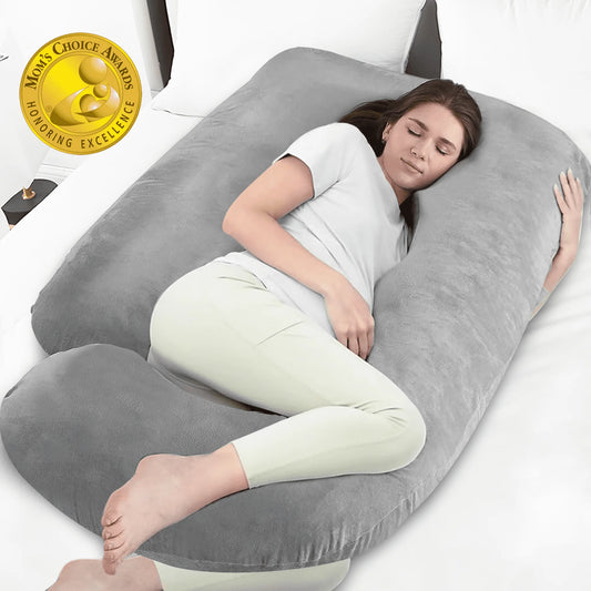 Pregnancy Pillow U Shaped Full Body Soft Maternity Pillow 70 Inch with Removable Velvet Cover