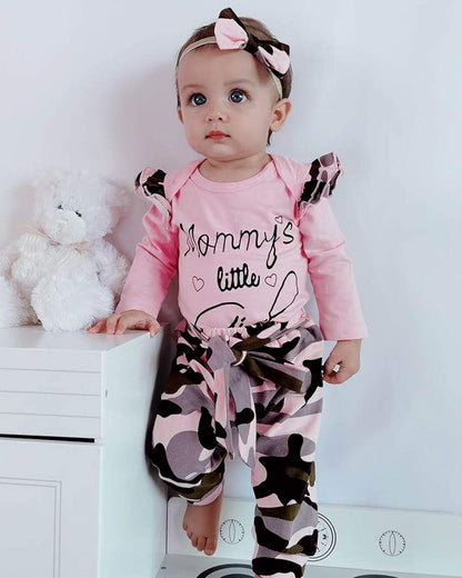 Baby Girl Clothes Toddler Girl Floral Ruffle Sleeve Shirt Pant Sets 3 Pieces Fall Winter Clothing for Girl Gifts 0-4T