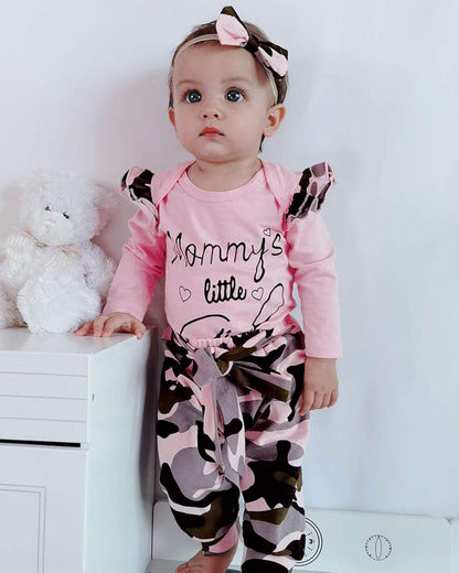 Baby Girl Clothes Toddler Girl Floral Ruffle Sleeve Shirt Pant Sets 3 Pieces Fall Winter Clothing for Girl Gifts 0-4T