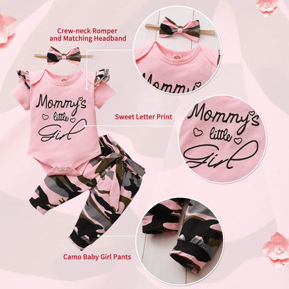 Baby Girl Clothes Toddler Girl Floral Ruffle Sleeve Shirt Pant Sets 3 Pieces Fall Winter Clothing for Girl Gifts 0-4T